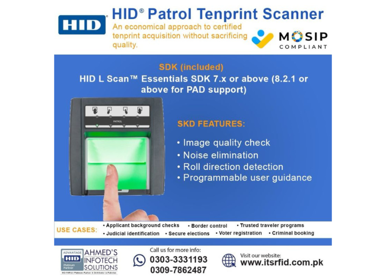 HID PATROL Tenprint Fingerprint Scanner