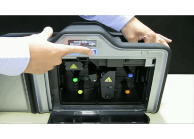 How to reboot FARGO HDP5000 Printer