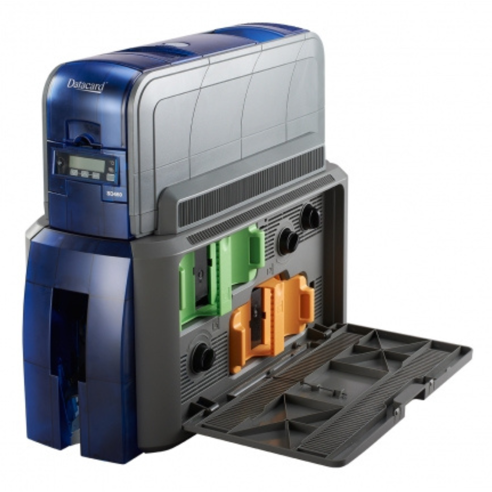 Datacard SD460 card printer Datacard SD460 card printer is two-sided, full-color card printer with laminator. Increase the security and durability of your ID-cards.